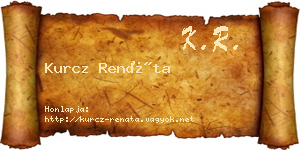 Kurcz Renáta névjegykártya